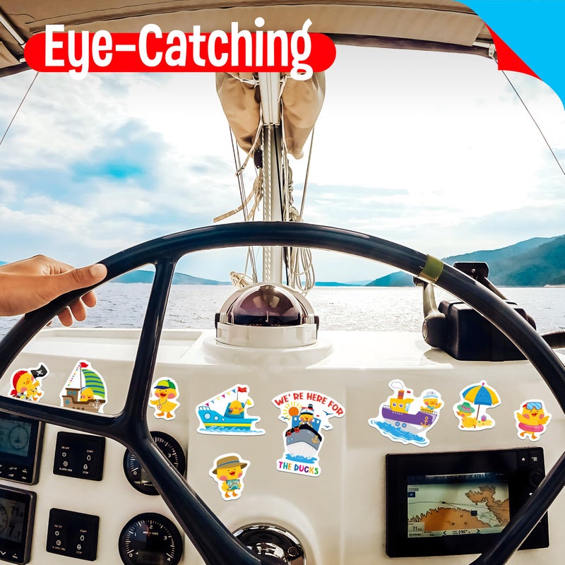 SpriteGru 30PCS Duck Cruise Door Magnets, Magnetic Waterproof Navigation Decorations Funny Ship Cabin Car Decors, Reusable Refrigerator Magnets for Fridge, Carnival Cruise Party - Image 5