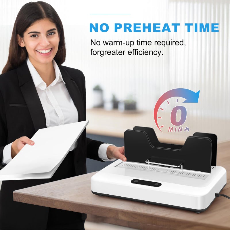 BEMPUS Thermal Binding Machine, 500 Sheets Capacity, No Preheat Time, Digital Touch Panel with Air Cooling, Electric Binder for A4/A5/Letter Size Business Documents, Office and Home Projects - Image 4