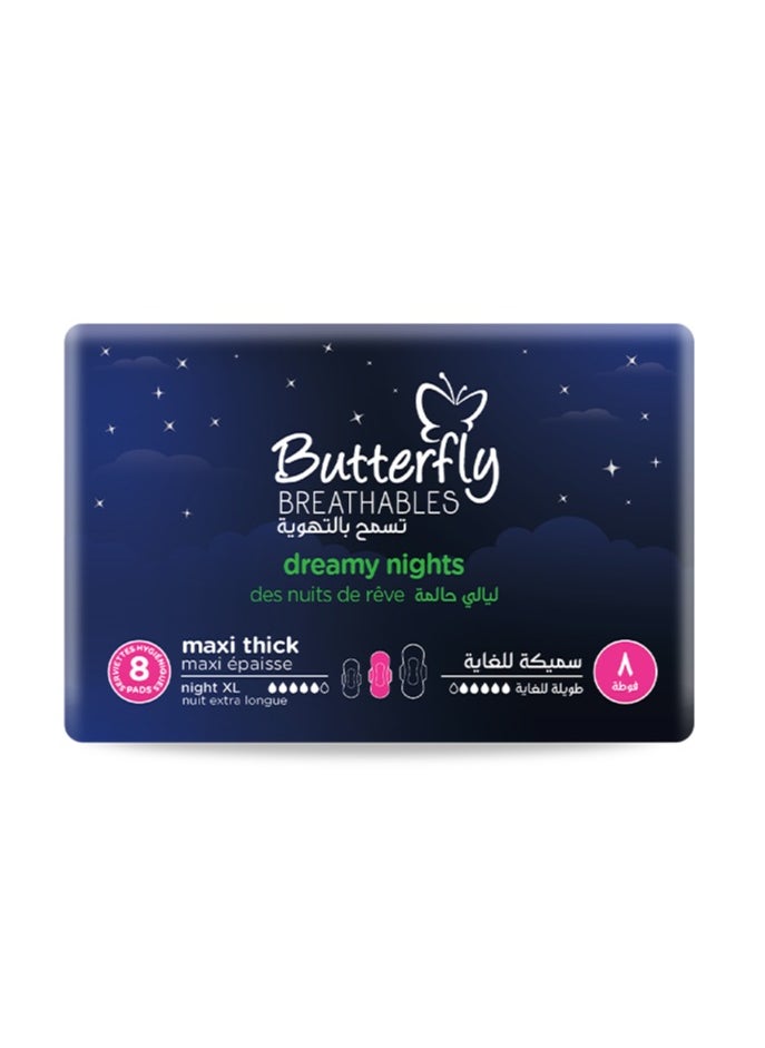 BUTTERFLY Butterfly Breathables Sanitary Pads Maxi Dry Night Light XL - Pack of 8  - Image 3