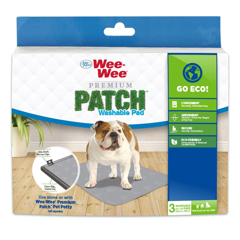 Four Paws WeeWee Premium Patch Reusable Pee Pad for Dogs 3 Count Standard 22 x 23