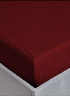 MAXQON Deep Fitted Bed Sheet +2Pcs Pillow Covers, King/Queen/Double/Single Sizes, Color Maroon, Depth 30cm  - Image 2