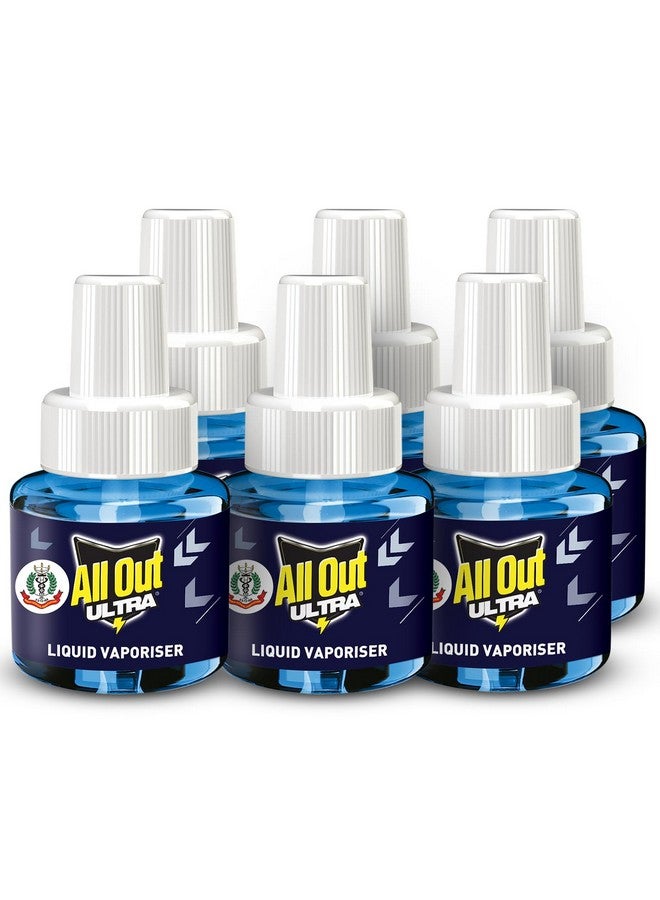 All Out Ultra Liquid Vaporizer, 6 Refills (45ml each) | Kills Dengue, Malaria & Chikungunya Spreading Mosquitoes| India's Only Mosquito Killer Brand Recommended by Indian Medical Association - Image 1