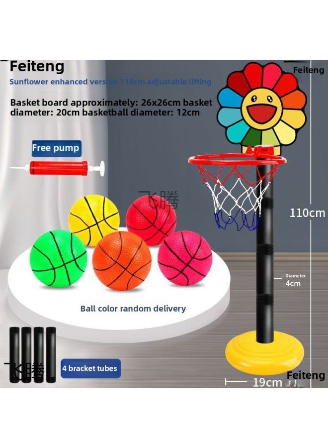 Basketball Stand Children's Home Indoor Adjustable Mobile Adult Standard Basketball Frame Youth Basketball Stand Toy-Color:Five Balls For Fun-Specifications:Vertical Xingshi [can Rise To 130cm] Free Accessories - Image 3