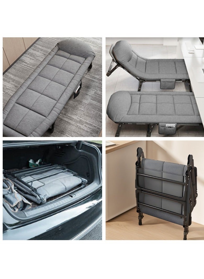 Folding Chair with Memory Foam Mattress, Folding Camping Bed with Cushion & Pillow, Duty Outdoor Indoor Office Bed, Portable Foldable Guest Beds - Image 4