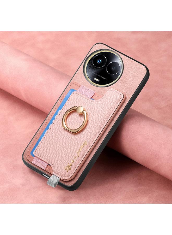 S-TOP Case For Realme 11 5G Global Retro Magsafe Cross Leather Ring Holder Card Bag Phone Case - Image 5