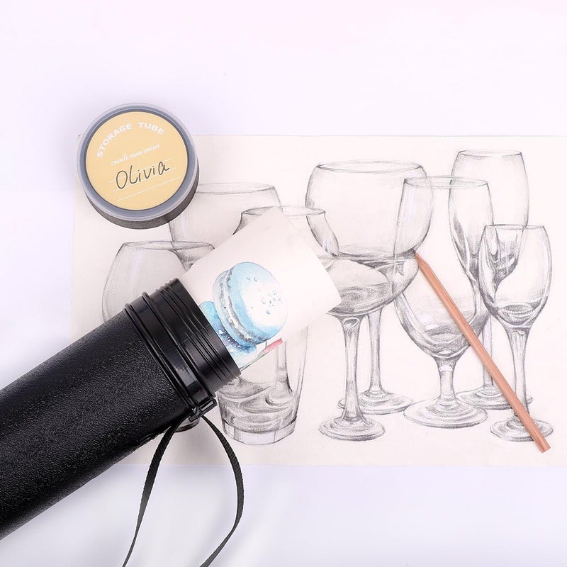 TRANSON 2-pack Durable Poster Storage Tube with Straps 24"-40" Extendable for Blueprints, Artwork, Maps, Posters - Image 5