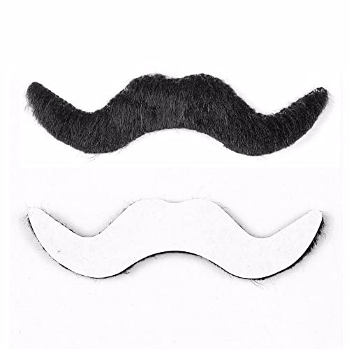 RR Design Cotton Blend Stick-On Mustache (Set Of 12)-Black/Fake Mustache - Image 3