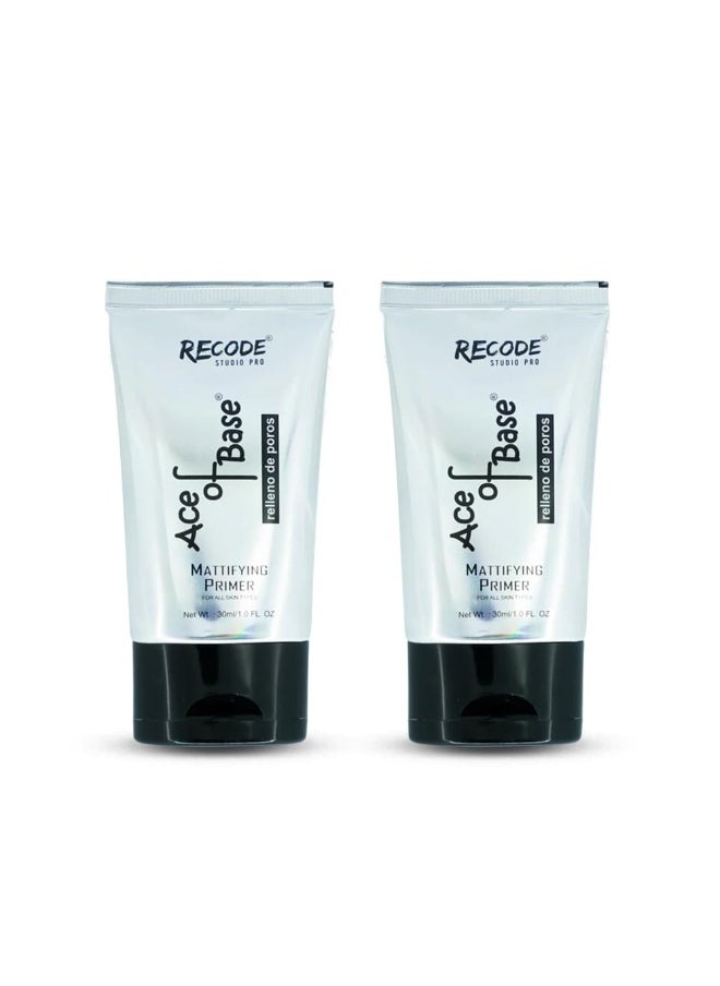 Recode Ace of Base Mattifying Primer for Face Makeup 30ml Blurs Fine Lines Wrinkles Pores Suitable for Oily and Dry Skin pack of 2  - Image 1