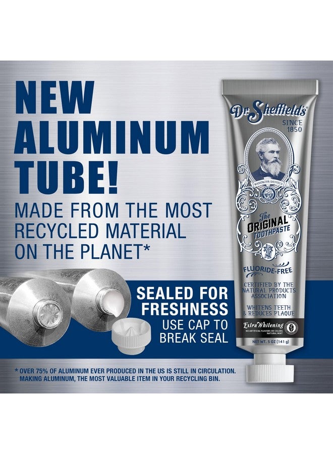 Dr. Sheffield's Dr. Sheffield’s Certified Natural Toothpaste (Extra-Whitening) - Great Tasting, Fluoride Free Toothpaste/Freshen Your Breath, Whiten Your Teeth, Reduce Plaque (2-Pack) - Image 3