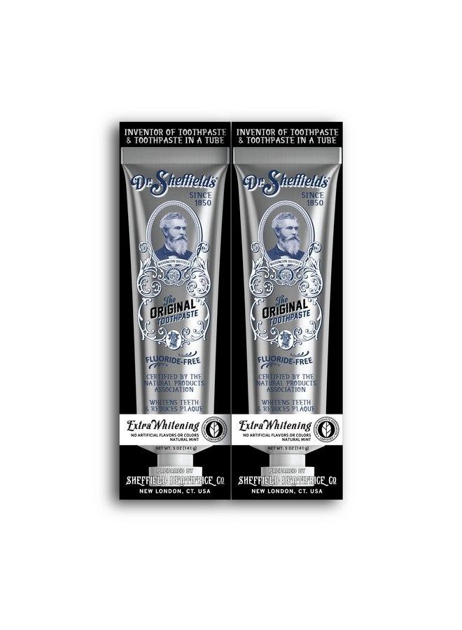 Dr. Sheffield's Dr. Sheffield’s Certified Natural Toothpaste (Extra-Whitening) - Great Tasting, Fluoride Free Toothpaste/Freshen Your Breath, Whiten Your Teeth, Reduce Plaque (2-Pack) - Image 1