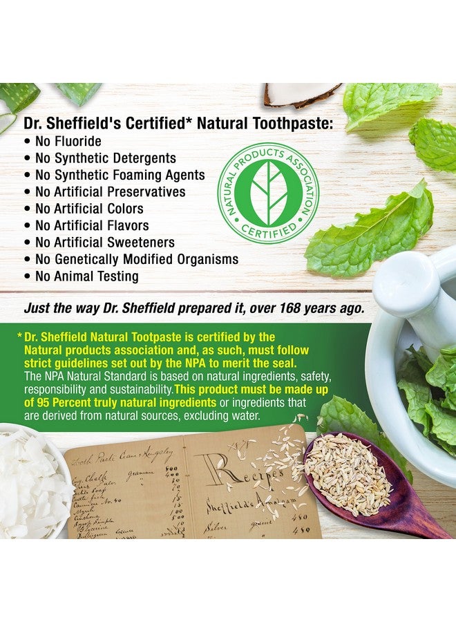 Dr. Sheffield's Dr. Sheffield’s Certified Natural Toothpaste (Extra-Whitening) - Great Tasting, Fluoride Free Toothpaste/Freshen Your Breath, Whiten Your Teeth, Reduce Plaque (2-Pack) - Image 4