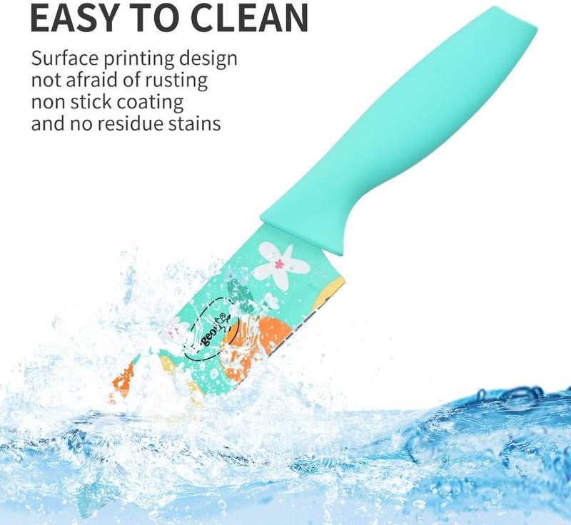 Pigeon Edge Flora Kitchen Knife 5 Inch | Stainless Steel | Blue Handle - Image 3
