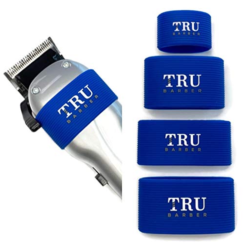 TRU BARBER Clipper Bands 4 PCS Sleeve for Barbers, Non-Slip, Heat Resistant Barber Tools (Blue) - Image 4