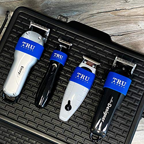 TRU BARBER Clipper Bands 4 PCS Sleeve for Barbers, Non-Slip, Heat Resistant Barber Tools (Blue) - Image 2