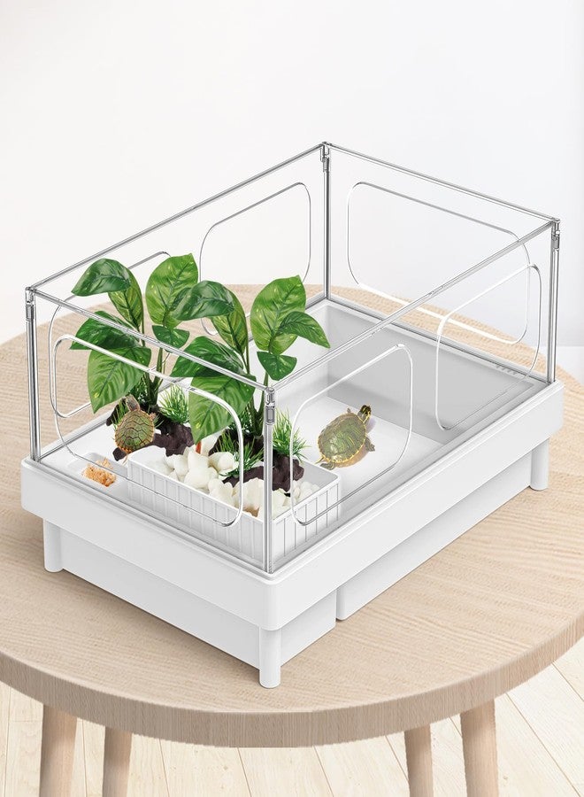Moonorange Reptile Artificial Plants, Terrarium Plants Decorations Supplies, Aquarium Fish Tank Plant, Amphibian Habitat Hideout Tank Accessories (M Set-2pcs/F) - Image 4