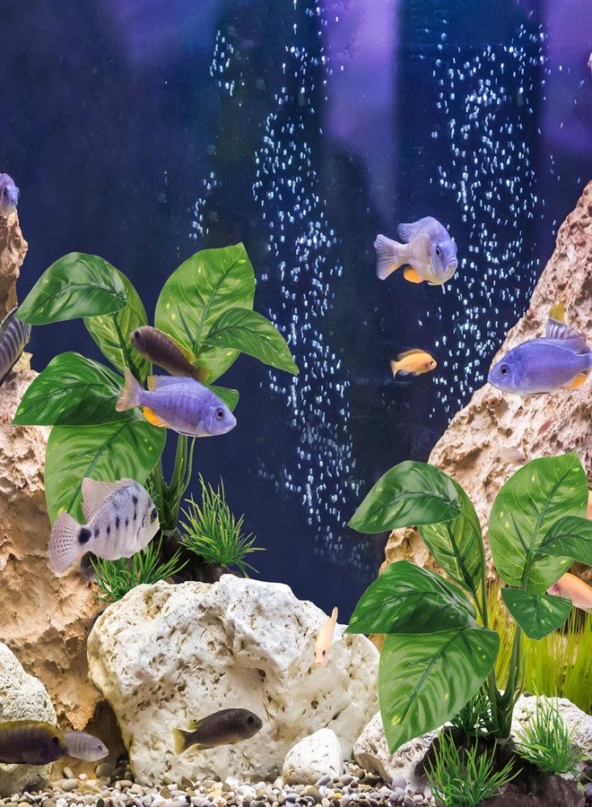 Moonorange Reptile Artificial Plants, Terrarium Plants Decorations Supplies, Aquarium Fish Tank Plant, Amphibian Habitat Hideout Tank Accessories (M Set-2pcs/F) - Image 5