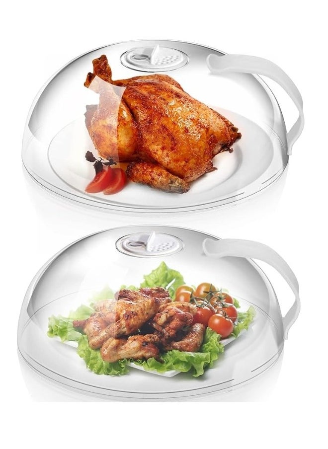 Happy Home - Microwave Splatter Cover for Food, Clear Microwave Splash Guard Cooker Lid, Large Microwave Plate Cover with Handle Steam Vents, BPA-Free, for Food Guard Lid Plate Cover - Image 1