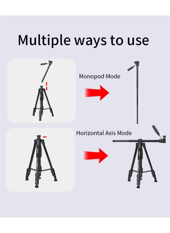 Professional Versatile Tripod KP-2274 , High-quality camera stand with height up to 176.5 cm, 360° rotation, convertible to monopod design, stable tripod base to hold up to 4 kg , Ideal for photography, videography, landscape, portraiture, and professional content , ​​Lightweight and portable
