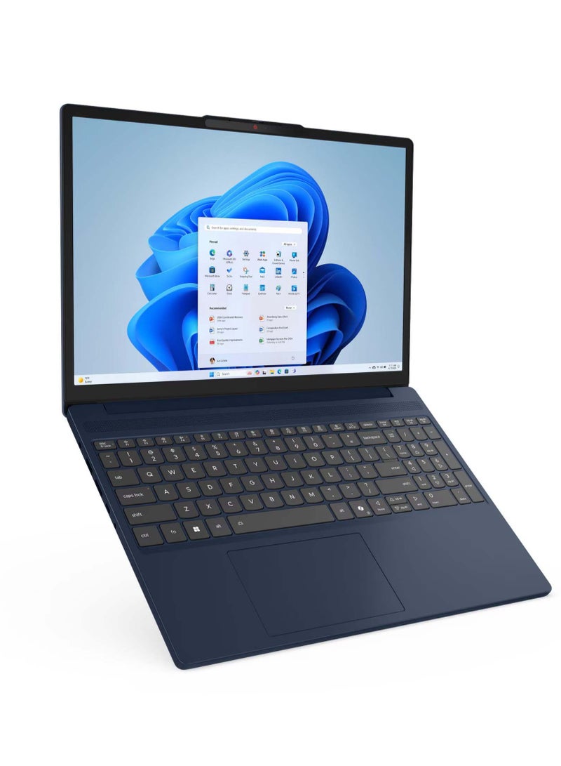 Lenovo LAPTOP Lenovo Ideapad Slim 3 15IRH10 Laptop Intel Core i7 13620H RAM 16GB DDR5 4800 HDD 512GB SSD M2 NVME Intel UHD Graphics 15.3” WUXGA Blue + Bag Mouse -2 YEAR WARRENTY 83K100QRED English/Arabic Cosmic Blue - Image 1
