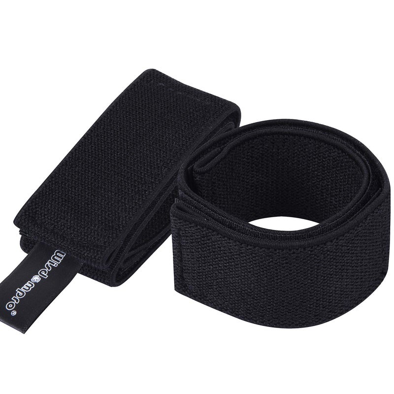 Wisdompro Ankle Strap, 1 Pair Polyester Blousing Garters Trousers Boots Blouses Hook and Loop Strap for Waders, Fly, Fishing, Hunting, Hiking, Cycling, Gardening, Military Uniforms (12 Inch Black) - Image 1