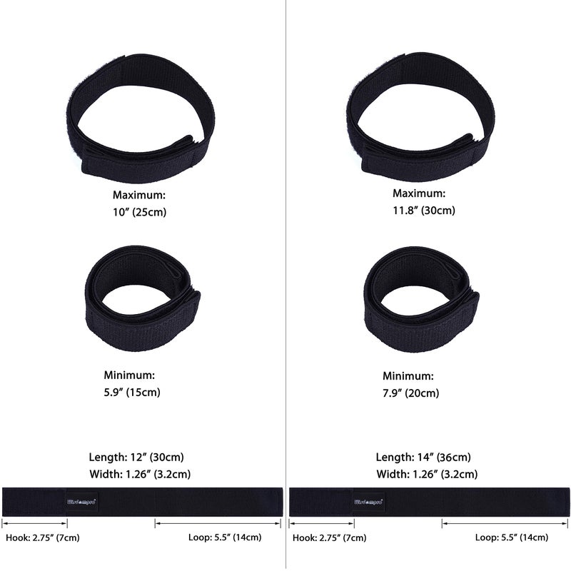 Wisdompro Ankle Strap, 1 Pair Polyester Blousing Garters Trousers Boots Blouses Hook and Loop Strap for Waders, Fly, Fishing, Hunting, Hiking, Cycling, Gardening, Military Uniforms (12 Inch Black) - Image 4