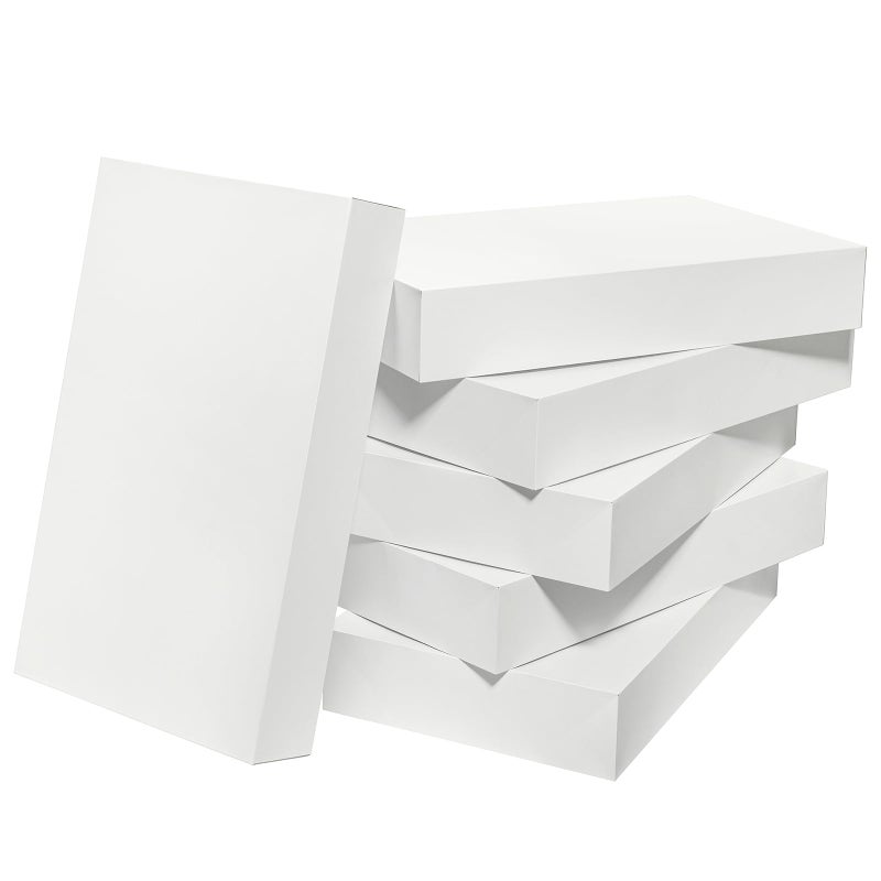 Mefleet 24x14x4 Inches Extra Large Gift Boxes with Lids 6 Pack Deep Coat Clothes Robe Blanket Sweater Box for Christmas Presents Holidays Birthday Gift Wrapping White - Image 2