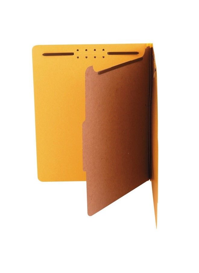 UNIVERSAL Bright Colored Pressboard Classification Folders 2" Expansion 1 Divider 4 Fasteners Letter Size Yellow Exterior 10 Box  - Image 4