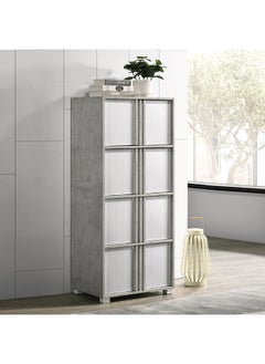 Home Box Home Box Alford Aspen 8-Door Storage Engineereing Wood Multipurpose Unit Grey 60 x 141.5 x 39.4 cm  - Image 1