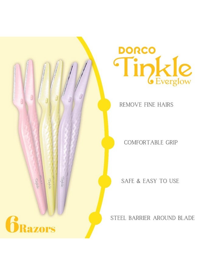 Tinkle Dorco Tinkle Everglowecofriendly Dermaplaning Tool Korean Skincare Eyebrow Razor And Face Shaver For Women Thanksgiving Gift Stocking Stuffer (6 Count (Pack Of 6)) - Image 4