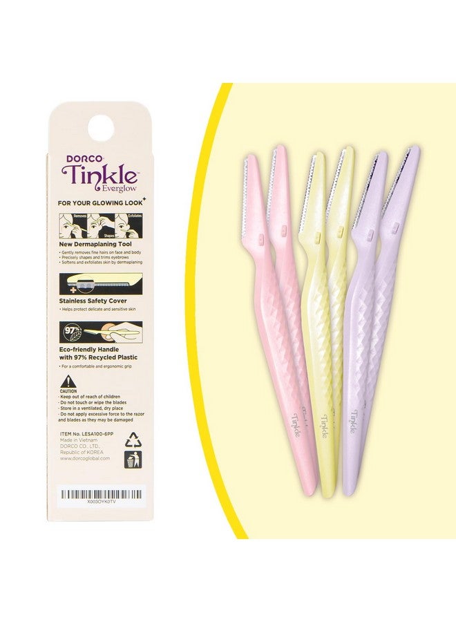 Tinkle Dorco Tinkle Everglowecofriendly Dermaplaning Tool Korean Skincare Eyebrow Razor And Face Shaver For Women Thanksgiving Gift Stocking Stuffer (6 Count (Pack Of 6)) - Image 3