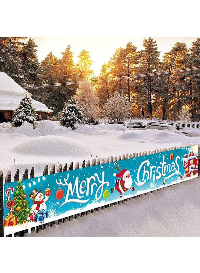 JCB CHIC لافتة كبيرة لعيد الميلاد السعيد  لافتات عيد الميلاد للفناء مع بابا نويل ورجل الثلج وشجرة عيد الميلاد لافتة عيد الميلاد السعيدة للداخل والخارج لافتة معلقة لعيد الميلاد لتزيين حفلات عيد الم - Image 3