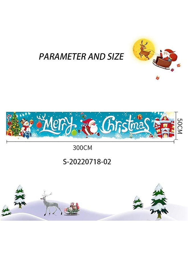 JCB CHIC لافتة كبيرة لعيد الميلاد السعيد  لافتات عيد الميلاد للفناء مع بابا نويل ورجل الثلج وشجرة عيد الميلاد لافتة عيد الميلاد السعيدة للداخل والخارج لافتة معلقة لعيد الميلاد لتزيين حفلات عيد الم - Image 2