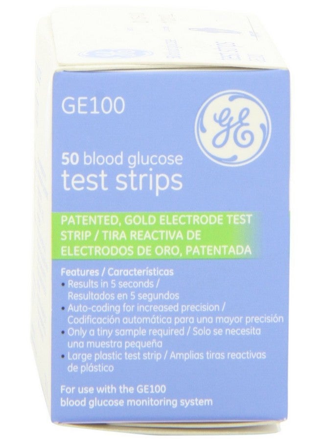 جي إي شرائط اختبار نسبة السكر في الدم GE100 - 4 علب تحتوي على 50 شريطًا = 200 شريطًا إجماليًا - Image 1
