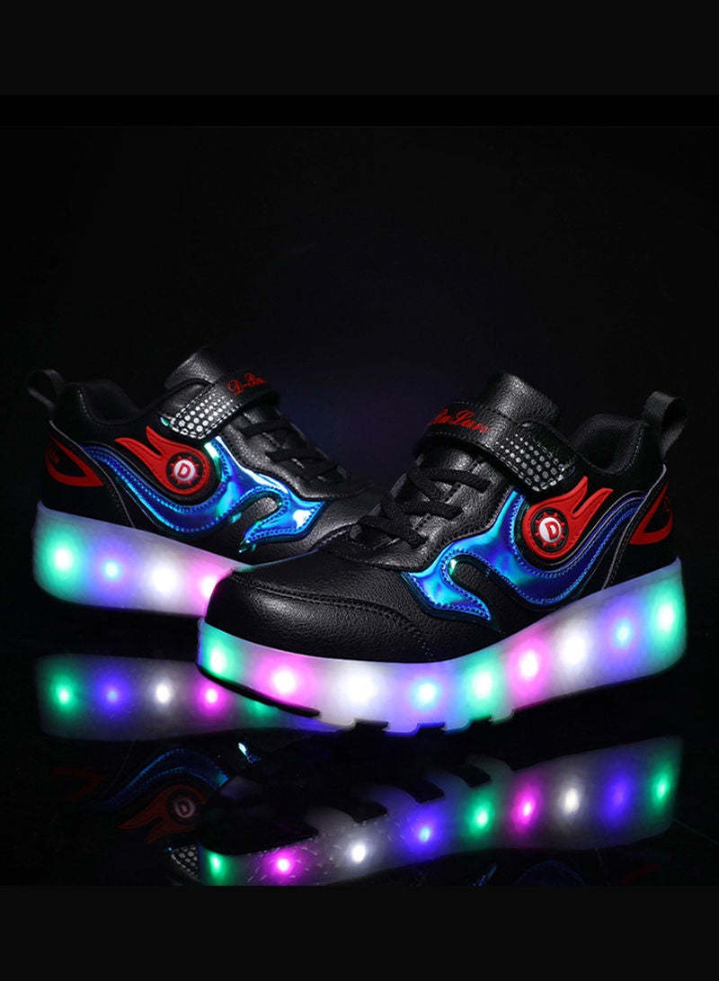 Sharpdo Roller Shoes USB Charge Girls Boys Sneakers with Wheels LED Roller Skates Shoes - Image 2