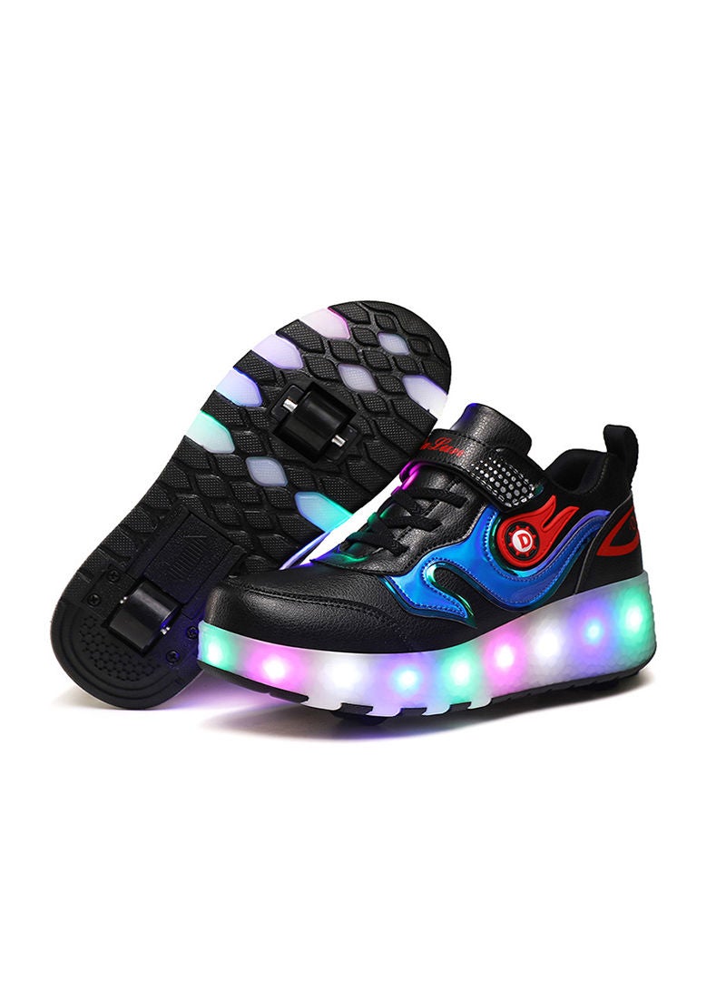 Sharpdo Roller Shoes USB Charge Girls Boys Sneakers with Wheels LED Roller Skates Shoes - Image 1