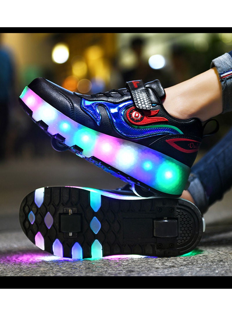 Sharpdo Roller Shoes USB Charge Girls Boys Sneakers with Wheels LED Roller Skates Shoes - Image 4