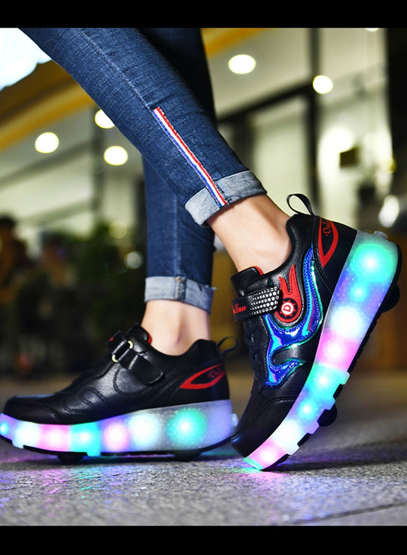 Sharpdo Roller Shoes USB Charge Girls Boys Sneakers with Wheels LED Roller Skates Shoes - Image 5