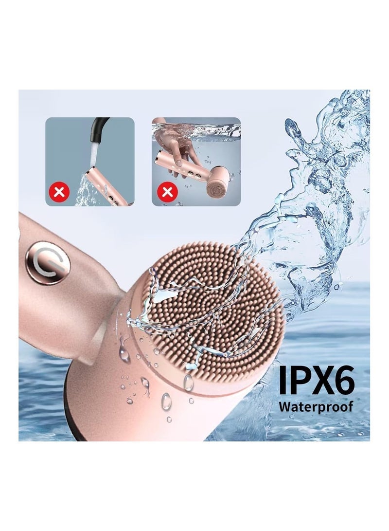 Captaintech Electric Face Scrubber, Electric Facial Cleansing Brush, Facial Cleansing Brush with Hot & Cold Compress, 6 Brush Heads, 3 Spin Speeds, Waterproof, for Cleansing, Exfoliating, Massaging - Image 5