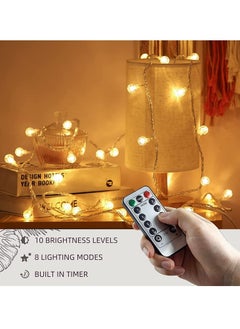 Generic Globe String Lights Battery Operated Outdoor Lights with Remote Timer 20FT 40 LED Fairy Lights Indoor Outdoor Waterproof Hanging Lights for Patio Gazebo Balcony Garden Bedroom Décor  - Image 2