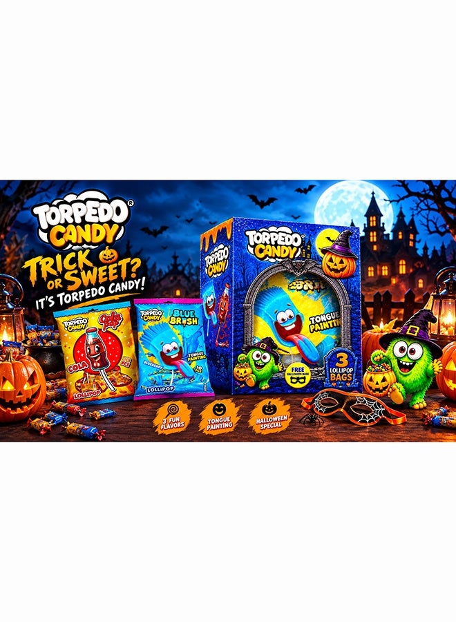 Torpedo Candy Halloween Pack with 3 Lollipop Bags & Free Halloween Mask 340g - Image 5
