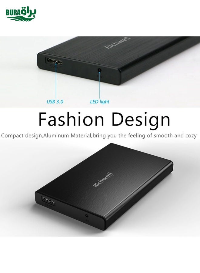 BURAQ Richwell SATA R23-SATA-500GB 500GB 2.5 inch USB3.0 Interface Mobile Hard Disk Drive(Black) - Image 4