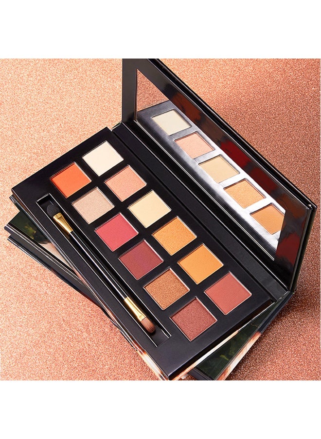 images 12-color eyeshadow palette with vibrant colors and long-lasting makeup - Image 3