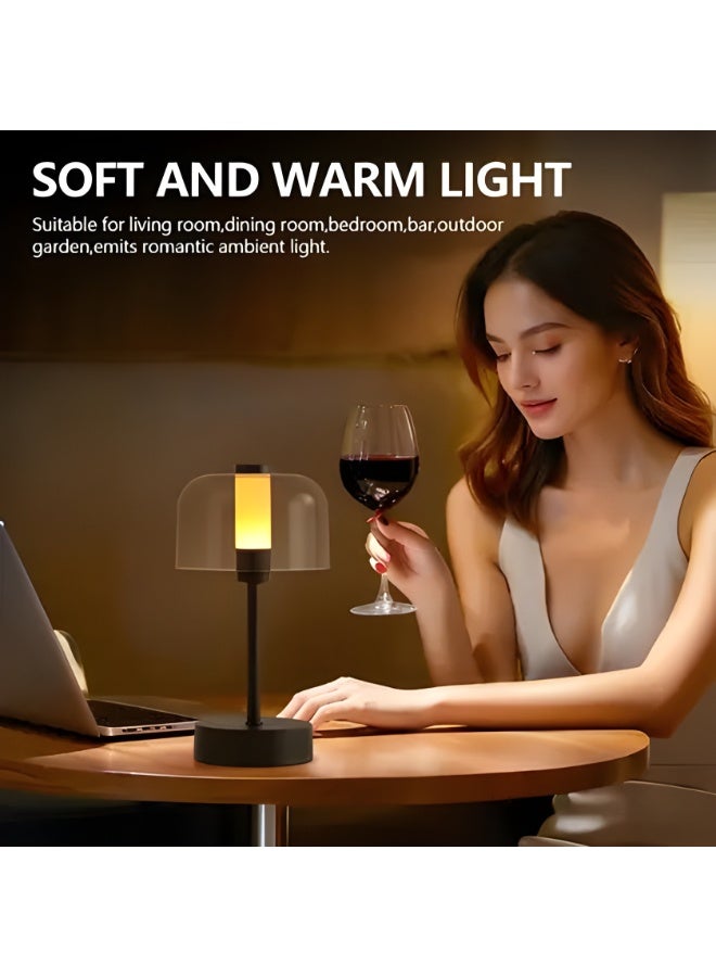 Effortless Glow Rechargeable LED Table Lamp – Touch Sensor Cordless Desk Light with 3 Brightness Levels, Warm White u0026 Neutral Light, USB/Battery Operated Portable Night Lamp for Bedroom, Bedside, Office, Restaurant, Hotel u0026 Bar Decor (Black) - Image 5