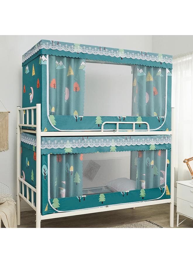 Bluejw RKT4 Student Dormitory Bed Curtain Plus Mosquito Net Integrated Upper Bunk Lower Bunk Full Shading Anti-mosquito Universal Zipper With Bracket - Image 1