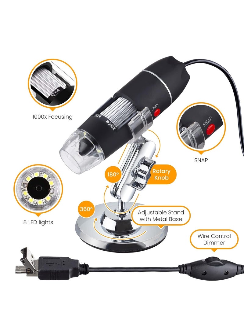 AmScope AmScope B120 Series Student  Professional Binocular Compound Microscope  40X2500X Magnification  Includes 3D Stage Tweezers 25Piece Prepared Slides Set  Handheld MultiUSB Digital Microscope  - Image 3