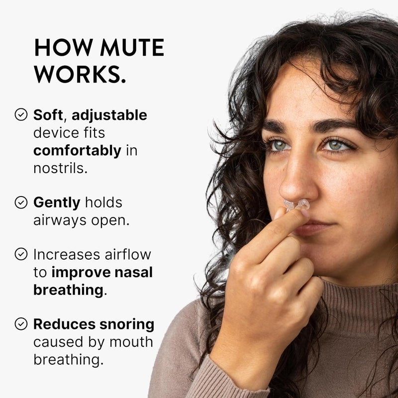 رينومد موسع الأنف Mute من لتقليل الشخير - حل مساعد مضاد للشخير يحسن تدفق الهواء، فتحة أنف مريحة - Image 5