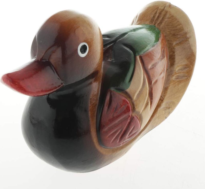 FRECI 2pcs Duck Ornament Wooden Ducks Statues Hand Carved Figures Wedding Gifts - Mandarin Duck - Image 2