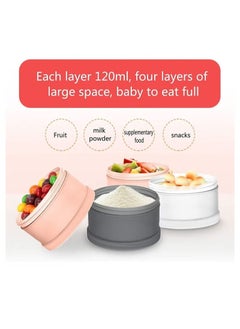 Gonice 4-Tier Baby Milk Formula Dispenser, Spill Proof Baby Snack Storage Container, Stackable Travel Formula Container  - Image 4