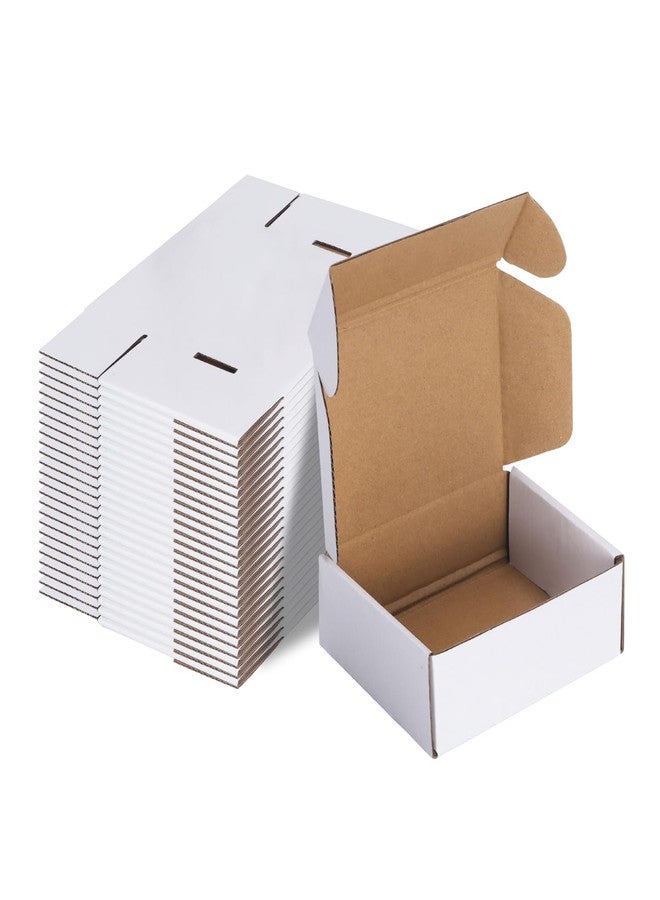 MEBRUDY 6x4x2 Inches Shipping Boxes Pack of 25, White Small Corrugated Cardboard Box for Mailing Packing Literature Mailer - Image 1