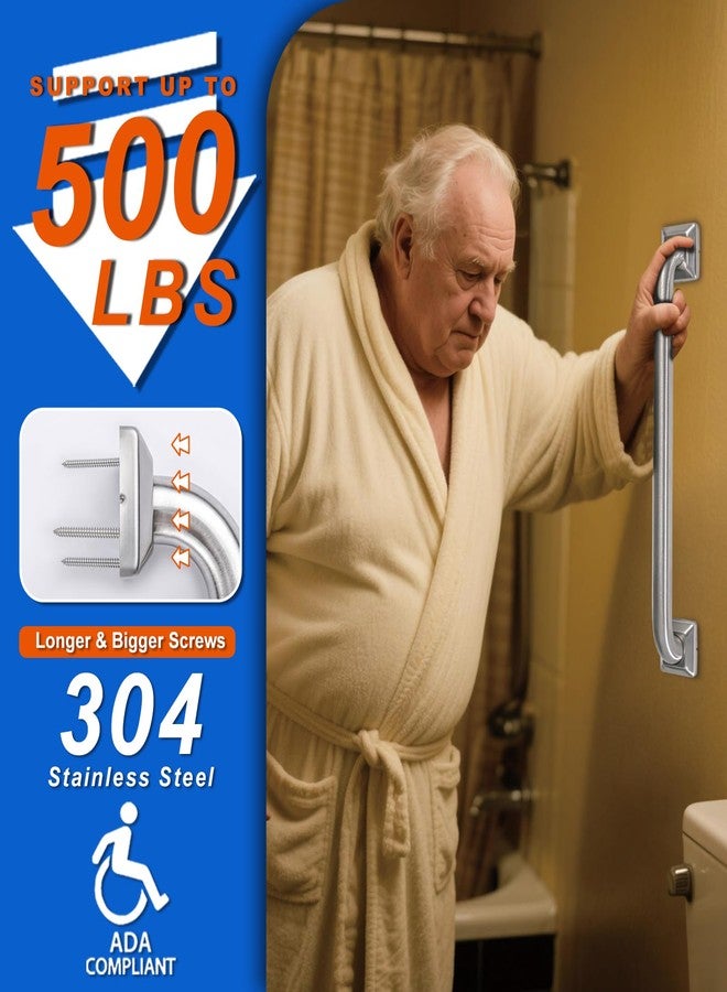 Raemnaky Bathroom Grab Bars Stainless Steel Handrail ADA Compliant 500lbs bathtubs and Showers Toilet Handle Safety for Handicap, Elderly, Disabled, Injury (12 inches) - Image 5